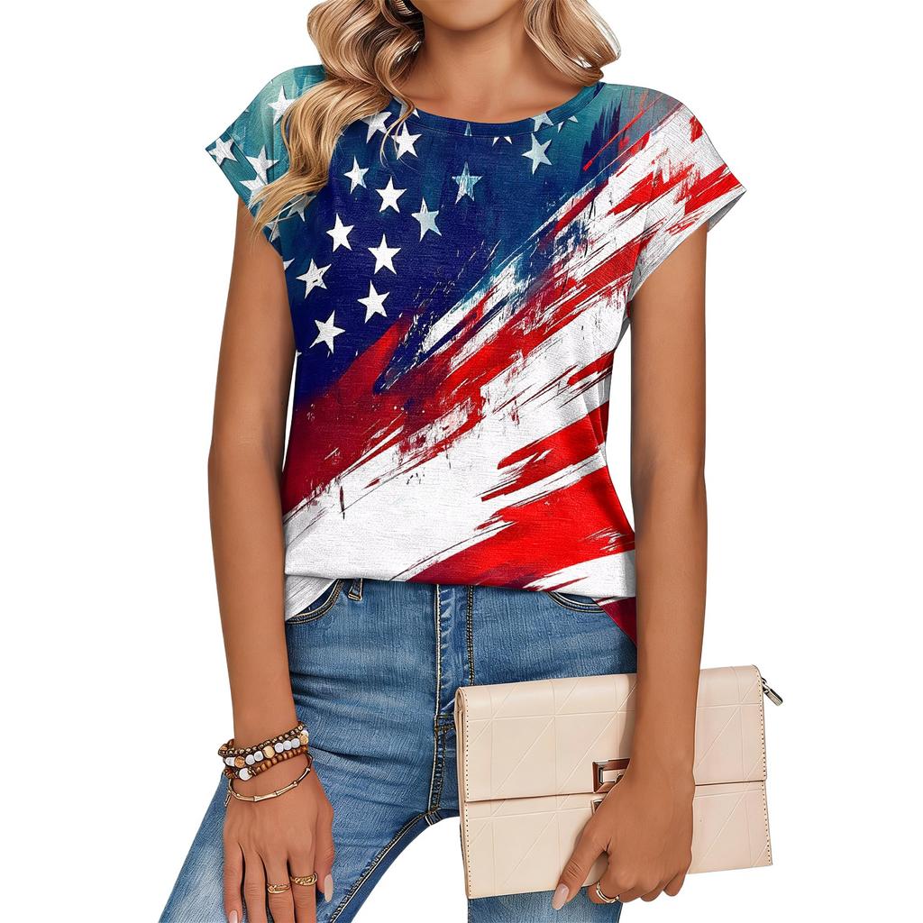 Women's Loose-Fit Fashionable Casual Retro Print T-Shirt