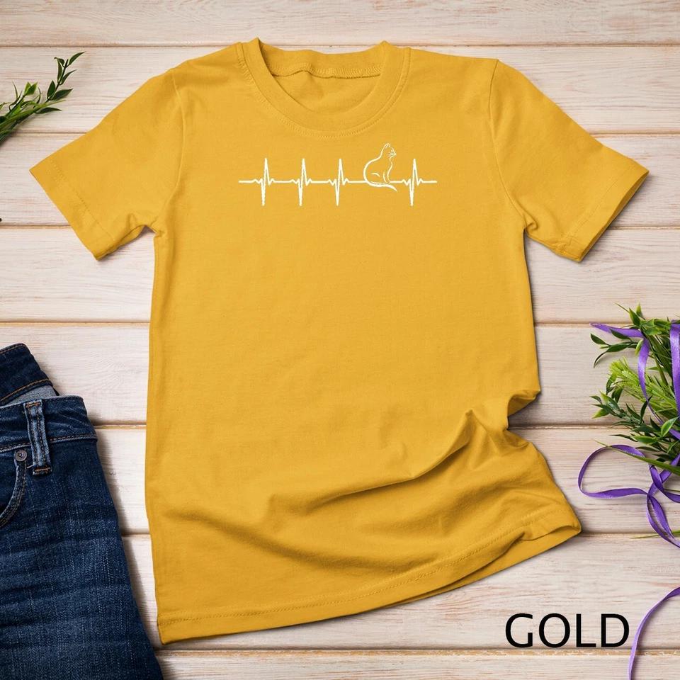 Cat heartbeat t-shirt for cat lovers Unisex T-shirt 2 S