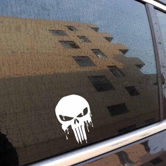 Car Sticker Self-adhesive Waterproof PET Reflective Material Bloody Skull Design Sticker for Car