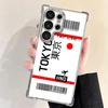 Travel Air Ticket Label Soft Phone Case For Samsung Galaxy S26 Ultra S25 Edge S24 FE S23 Plus S22 S21 + S20 Plating Anti-Fall Fu