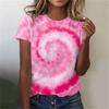 Summer Round Neck 3D Print Top Fashionable Casual Colorful Short Sleeved Women's T-shirts