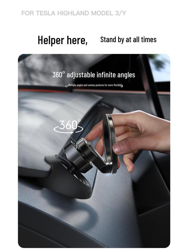 Tesla Model 3/Y Refreshed A-Pillar Mobile Phone Car Mount - Dedicated Navigation Accessory