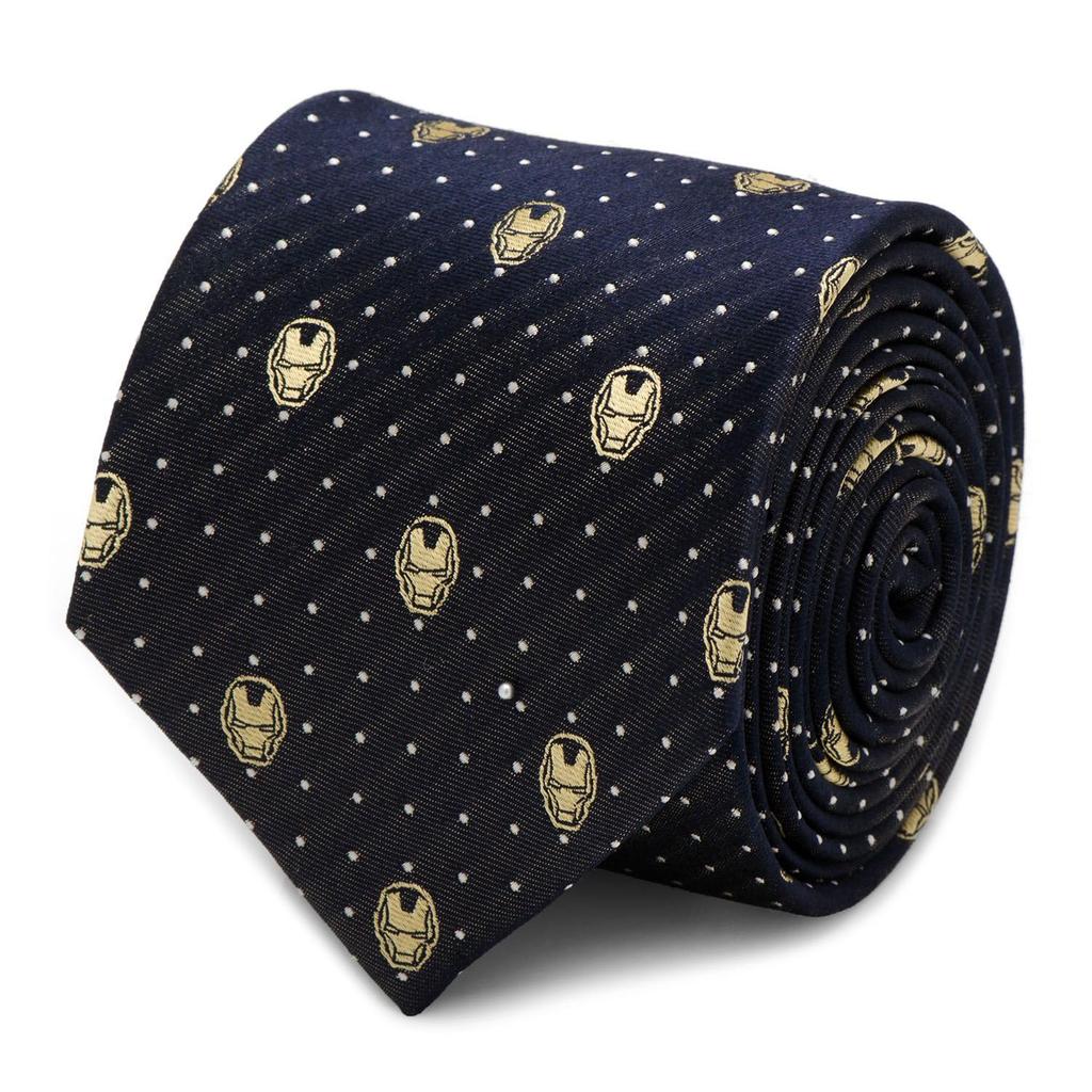 Marvel Iron Man Navy Dot Tie [Cufflinks] mv-imdt-gry-tr