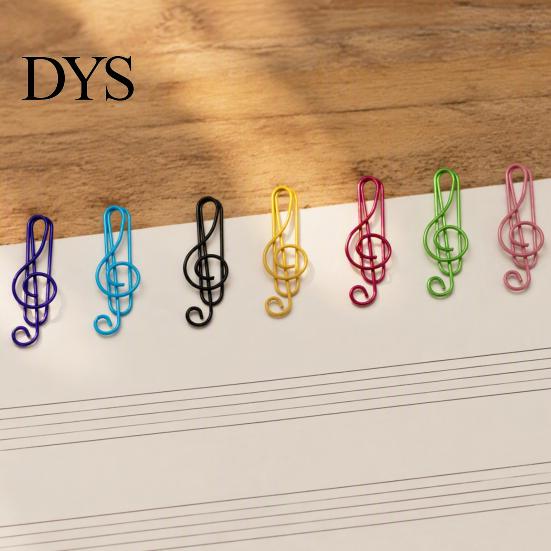 Colorful Metal Stationery Musical Note Paper Clips, Treble Clef Decorative Music Lover Fasteners, Creative Bookmarks for Office Documents School Notes