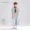 Mucmukn Unisex Kids' Striped Cotton Blend T-Shirt
