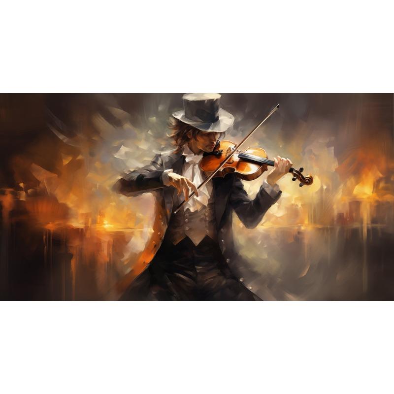 Pianist Playing Piano Saxophone Violin  Jazz Band Canvas Print  Vintage Oil Painting Style Wall Art Gift, Music School Decor