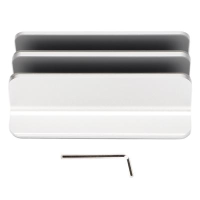 Laptop Holder Vertical 2 Slots Aluminum Alloy Adjustable Laptop Stand for Home Office Desktop Tablet Notebook