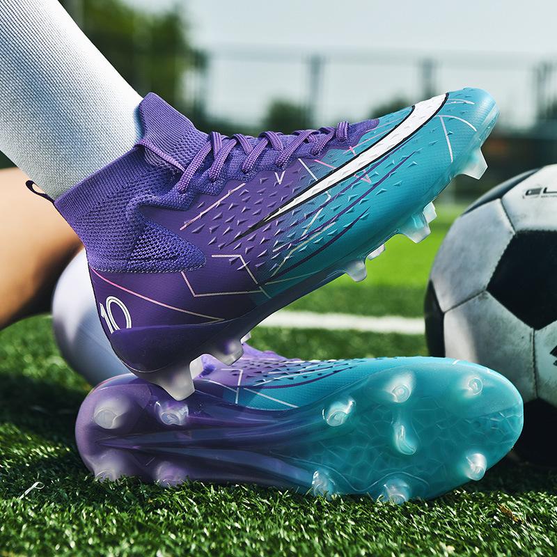 Flying woven football shoes men's broken nails AG long nails adult lawn student game training sports shoes