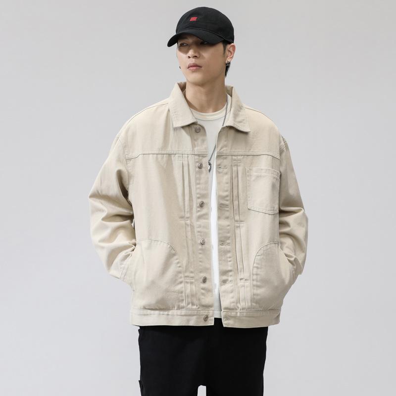 Джинсовая куртка мужская весенняя гонконгская модная свободная повседневная куртка модный универсальный топ S