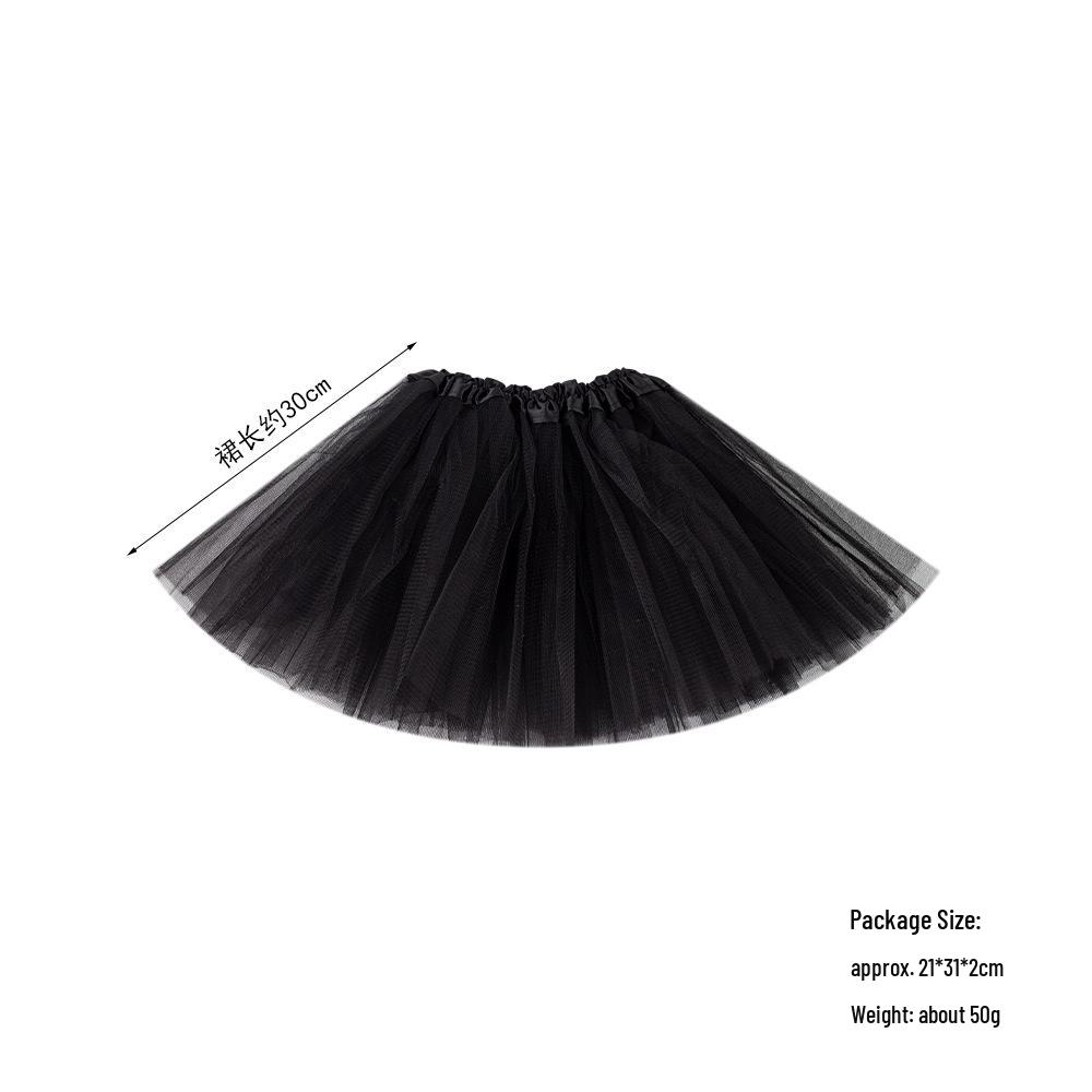 Fustă Tutu Pufos cu Trei Straturi pentru Dans, pentru Copii, cu Talie Elastică