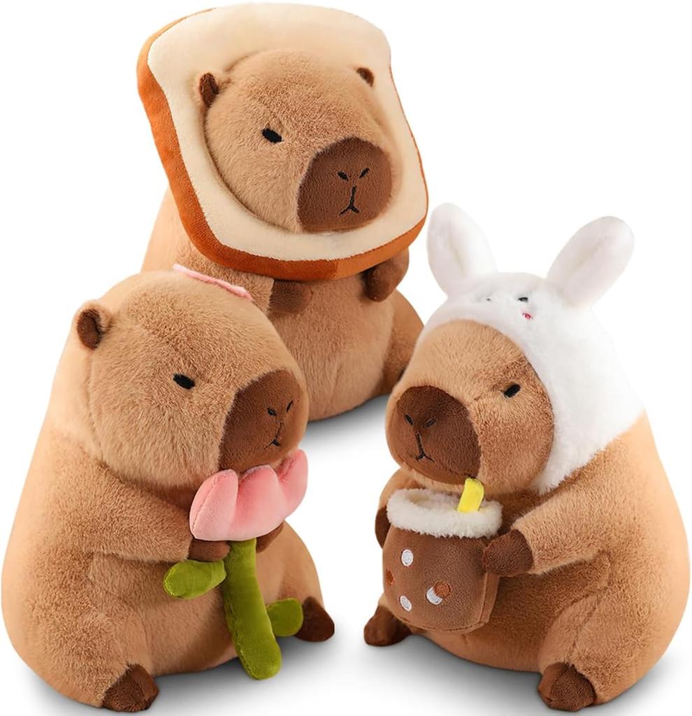 Capybara Plush Toy, Cute Stuffed Animals Kawaii Capibara Plush Pillow Christmas Birthday Easter Valentine's Day Gift for Kids Boys Girls 12"