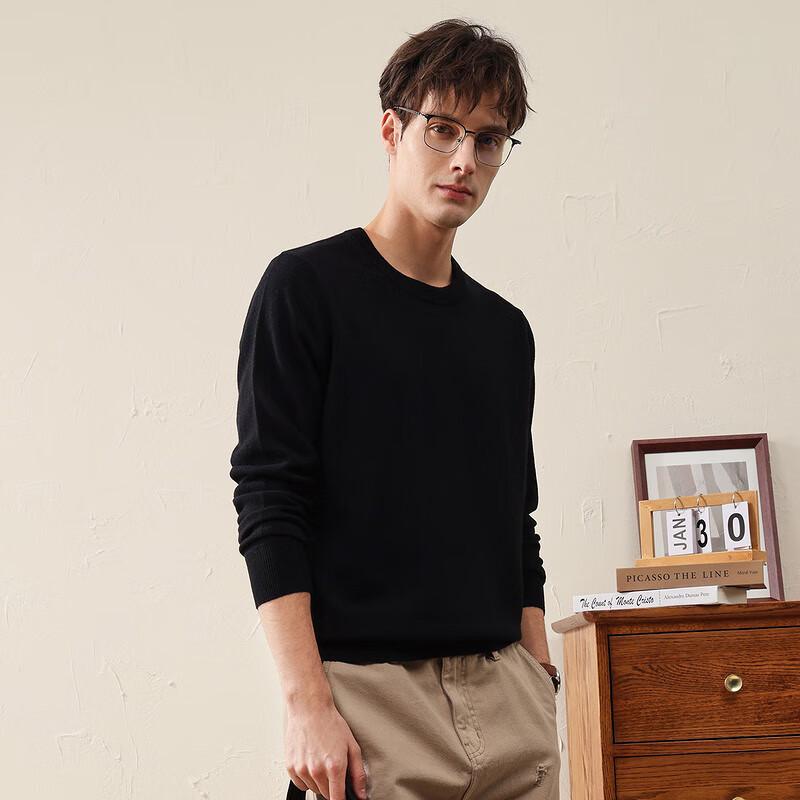 Komonboka Men's Round Neck Wool Sweater