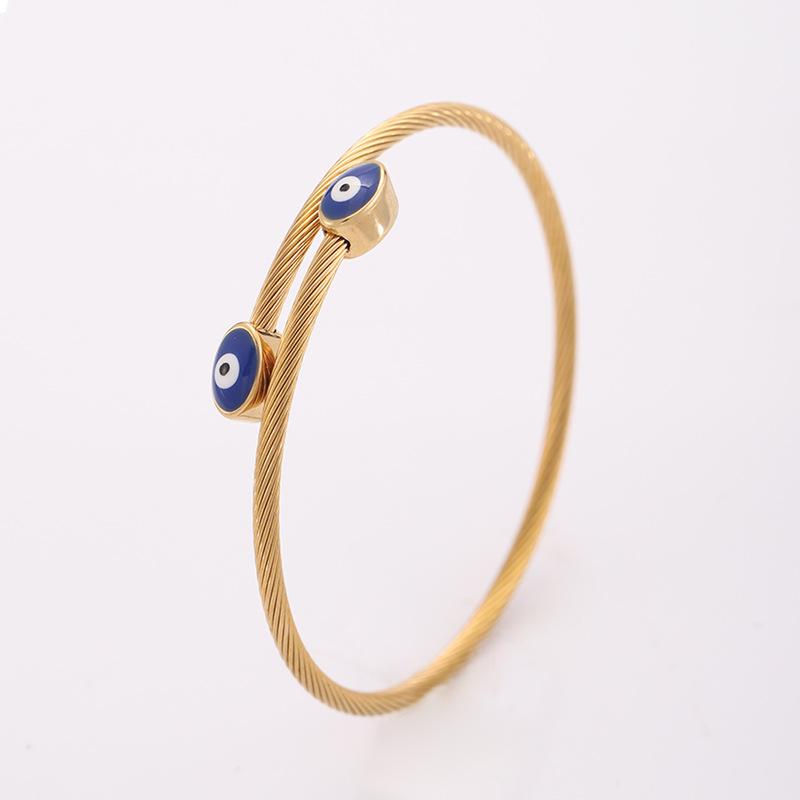 Double-headed Greek-style Devil's Eye Elastic Wire Bracelet for Women with Oily Eyes and Open Eyes