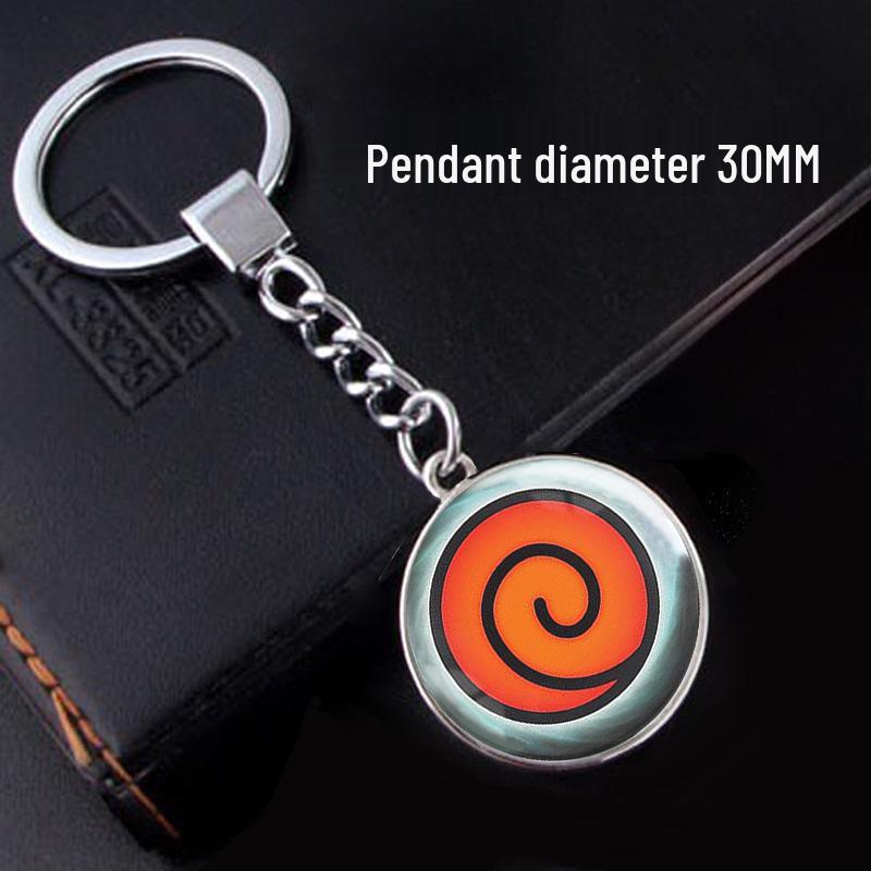 Naruto Sharingan Time Gem Silver Keychain Ornament