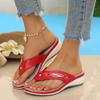 Women's Slippers Summer  Fashion Metal Button Slides Shoes Wedge Beach Sandals Women Outside Platform Leisure Flip Flops