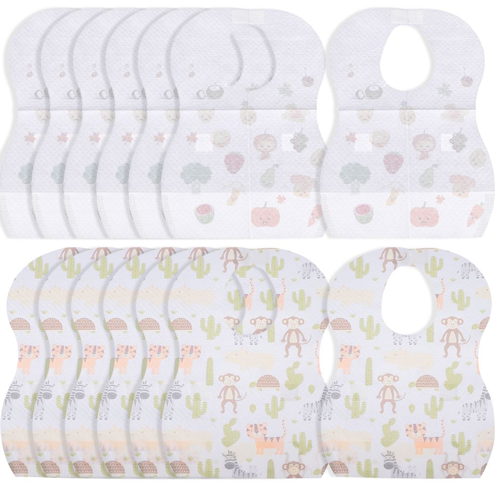 40pcs Baby Disposable Bib Teething Kids Feeding Apron Clothes Protector For Infant Toddlers Kids Meal Baby Eating Apron 0.2X24X35.5CM