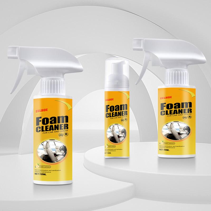 Multi-Purpose Car Interior Foam Cleaner Liquid 60/120ml Strong Stain Remover Spray Auto Leather Seat Clean Decontamination Agent