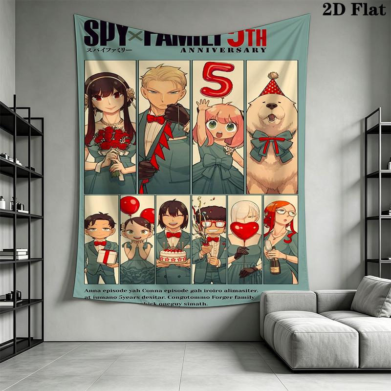 Spy X Family Movie Tapestry Fashion Print Background Cloth Work Of Art Home Decor Christmas Gift