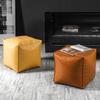 Moroccan PU Leather Pouf Ottoman Footstool Home Decor Seat Stool Nordic Style Artificial Leather Unstuffed Cushion Without Core