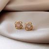 Gold Brushed Small Sugar Cube Stud Earrings for Women 2025 New Arrival Best Selling Accessible Luxury Fancy Dignified Generous Style Unique Earrings