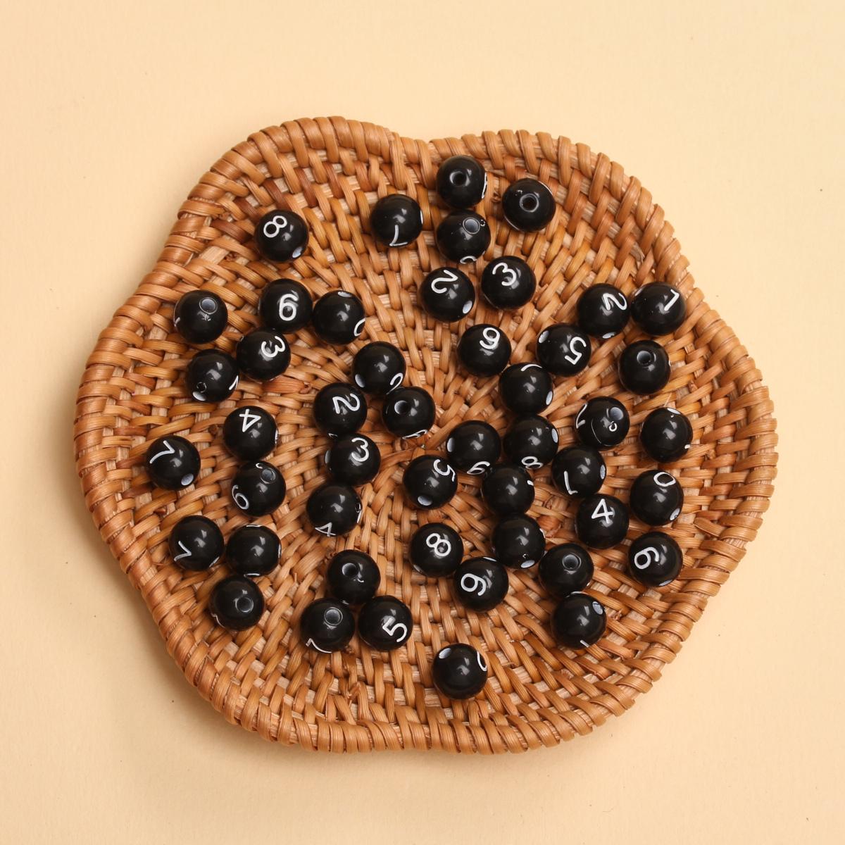 

50 шт 7,5 мм акриловые круглые цифровые цифры цветные бусины для изготовления ювелирных изделий своими руками материалы для бисероплетения