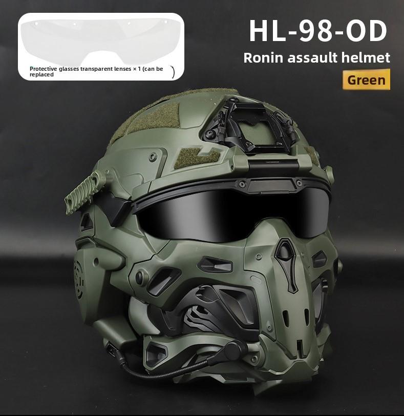 Real CS Full Face Bag Head Protective Mask Helmet Set Personalized Dress Mask Built-in Earphones Video Props