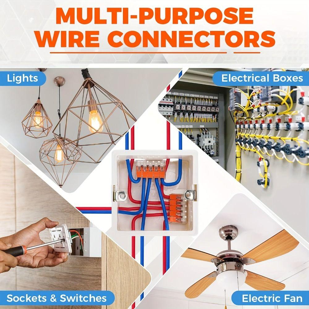90 PCS 2/3/5 Port Wire Connector Assortment Pack Electrical Lever Wire Connectors  Electrical Wires