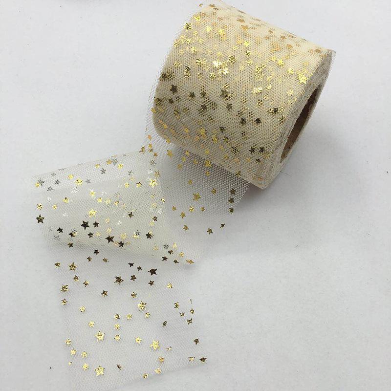 Радужная лента из тюля с сердечками для рукоделия, подарков, упаковки, декоративные ленты, любовь, звезды, кружево, рождественский декор