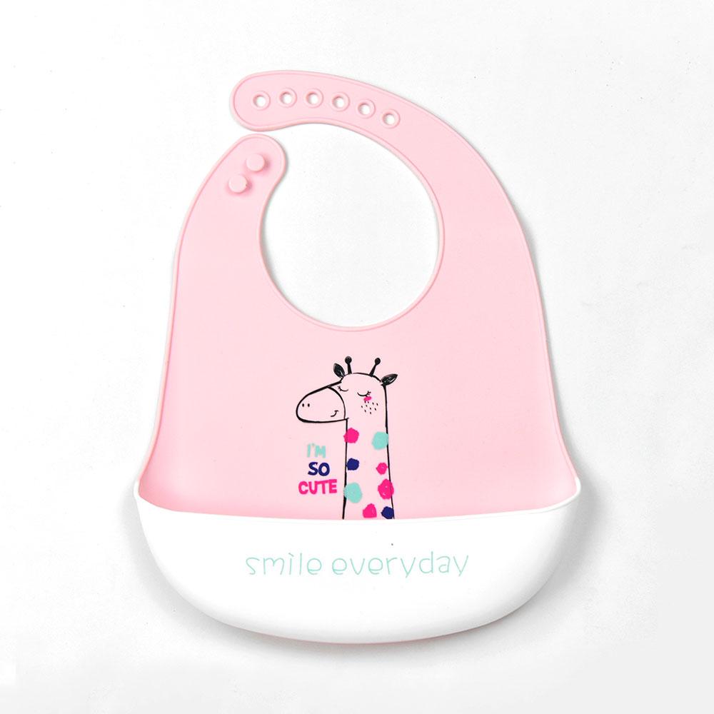 Silicone World 1PC Waterproof Bibs Baby Kids Stuff Cute Cartoon Printed Kids Bib Adjustable Soft Silicone Bib Baby Feeding Stuff