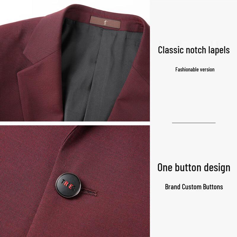 Men's Wool Blend Business Suit Jacket