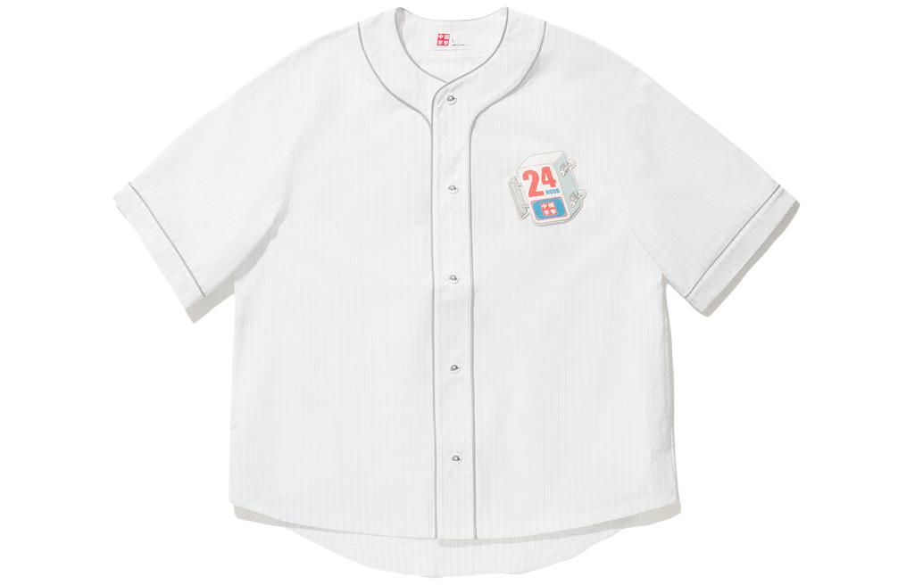 Li Ning x Phil Hackett Shirt Men s Standard White Shark Gray Combination Color Stripes AFDU255-2 XL