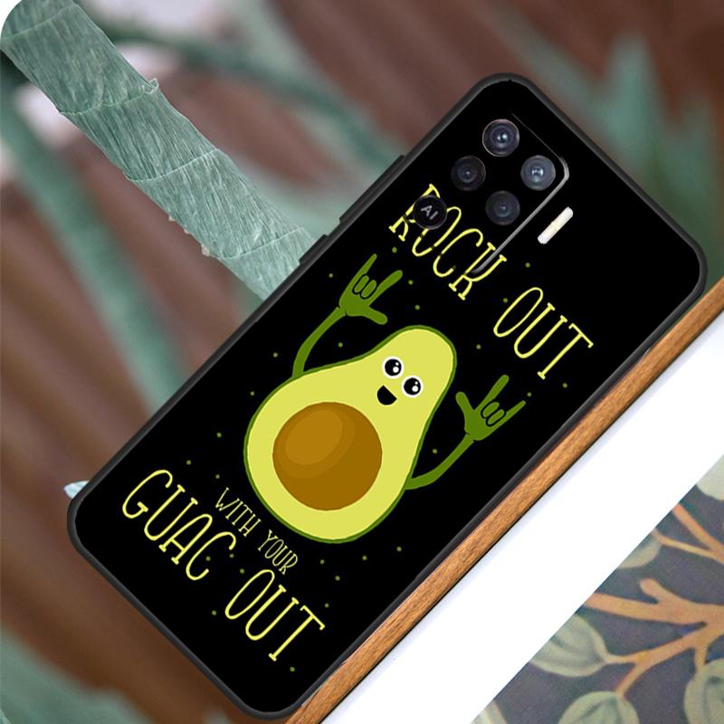 Funny Cartoon Avocado For OPPO A17 A16 A15 A79 A58 A78 A98 A74 A94 A77 A5 A9 A96 A76 A52 A72 A53S A54S A57S Case