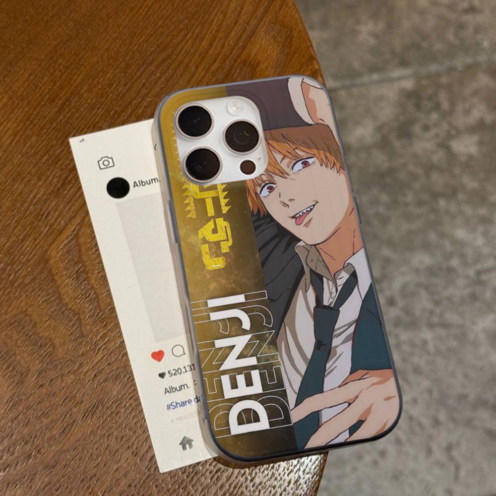 

Чехол для телефона Denji Chainsaw Man из аниме для iPhone 16 15 17 Pro 11 12 13 14 Pro Max Plus Мягкая силиконовая крышка-оболочка с эффектом волн iPhone 17pro max