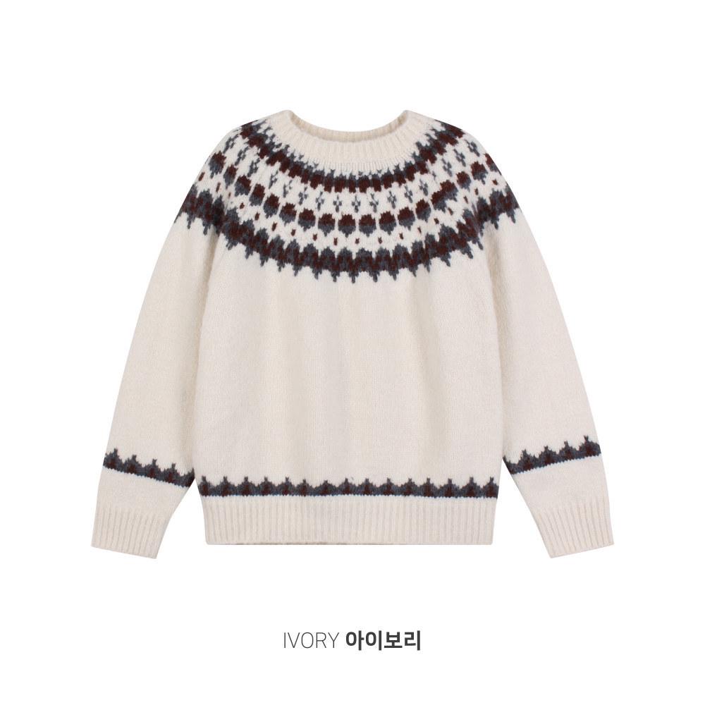 Men's Fair Isle Jacquard Slim Fit Round Neck Sweater - Trendy Autumn/Winter Knitwear
