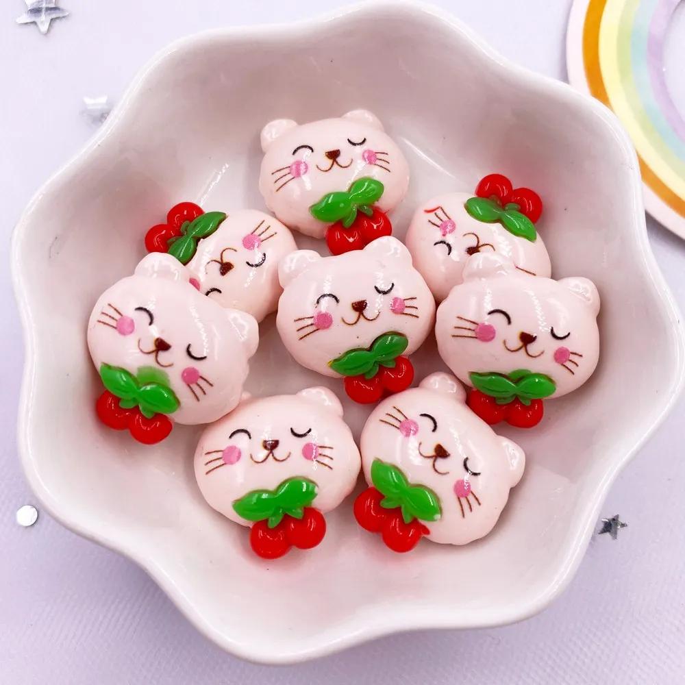 10PCS Painted Resin Kawaii Colorful Cartoon Cat Panda Rabbit Crocodile Figurines Flatback Scrapbook DIY Decor Crafts Accessories