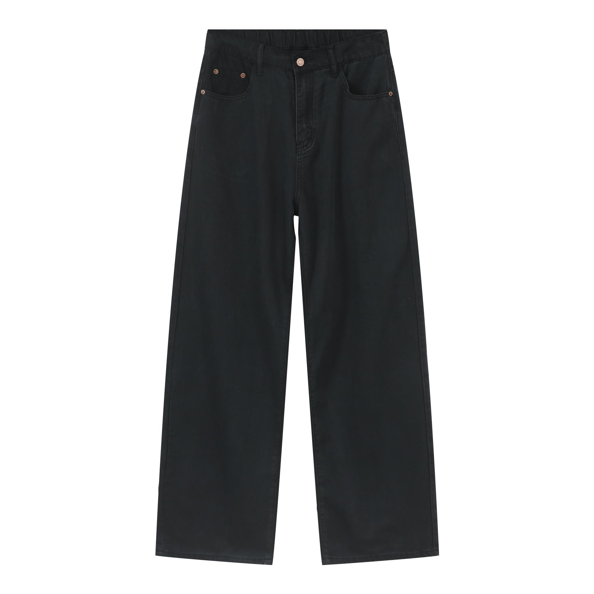 

Джинсы Ice Silk, мужские летние тонкие свободные прямые драпированные повседневные брюки, прямые свободные джинсы для мужчин, модные и удобные брюки XL чёрный