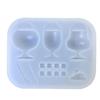 Miniature Cup Charm Mold for Resin Casting, Silicone Drink Theme Mold with 3 Main Cavities and Small Detail Pieces for DIY Accessories