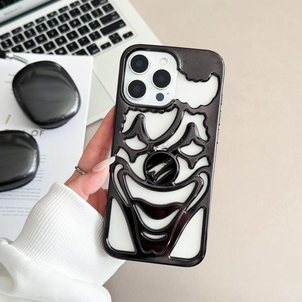 Premium Frosted Galvanisiert Joker Hohl Handyhülle für iPhone 17 Pro Max