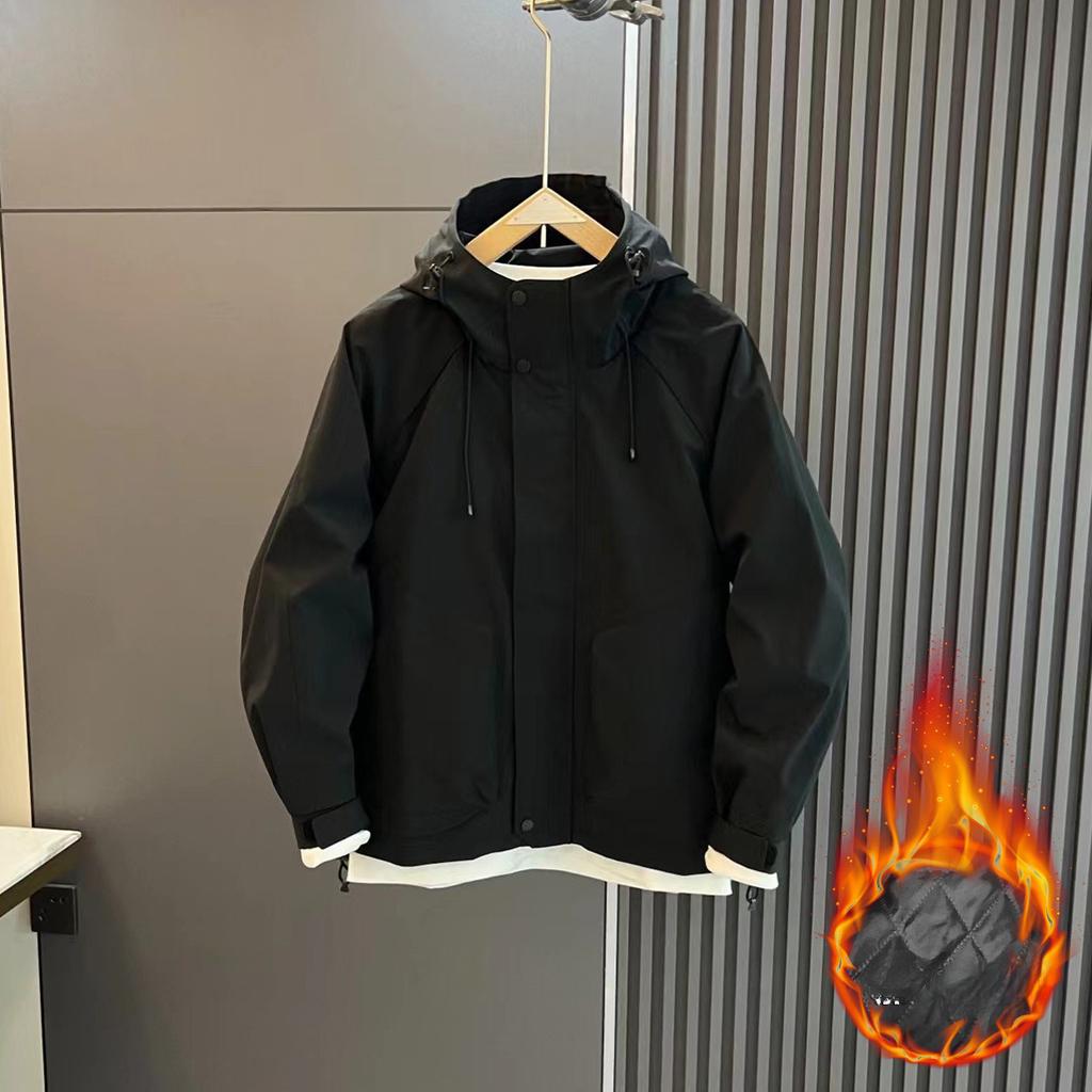 Spring and Autumn Hooded Jacket Men's Casual Versatile Fashion Sports Simple Outdoor Jacket