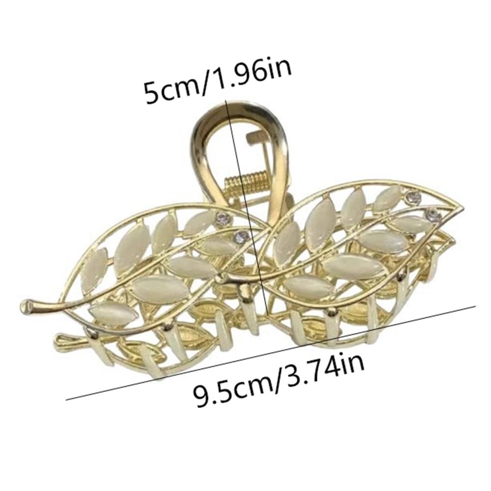 1pc Elegant Leaf Shaped Hair Claw Rhinestone Designs Perfect Nature Inspired Styles Daily Looks Glamorous Hair Accessories