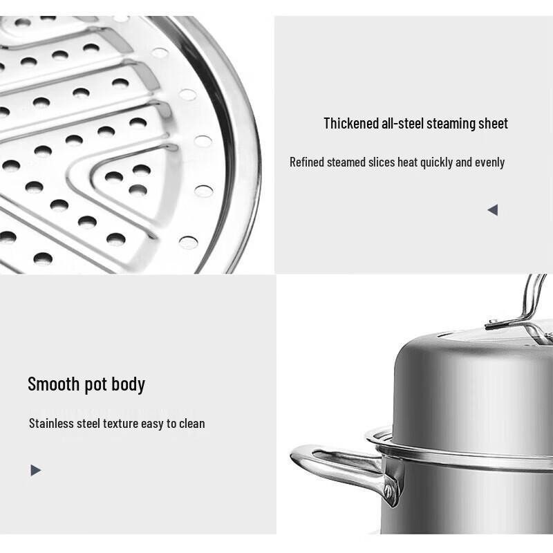 Kombach 3-Layer 304 Stainless Steel Universal Steamer