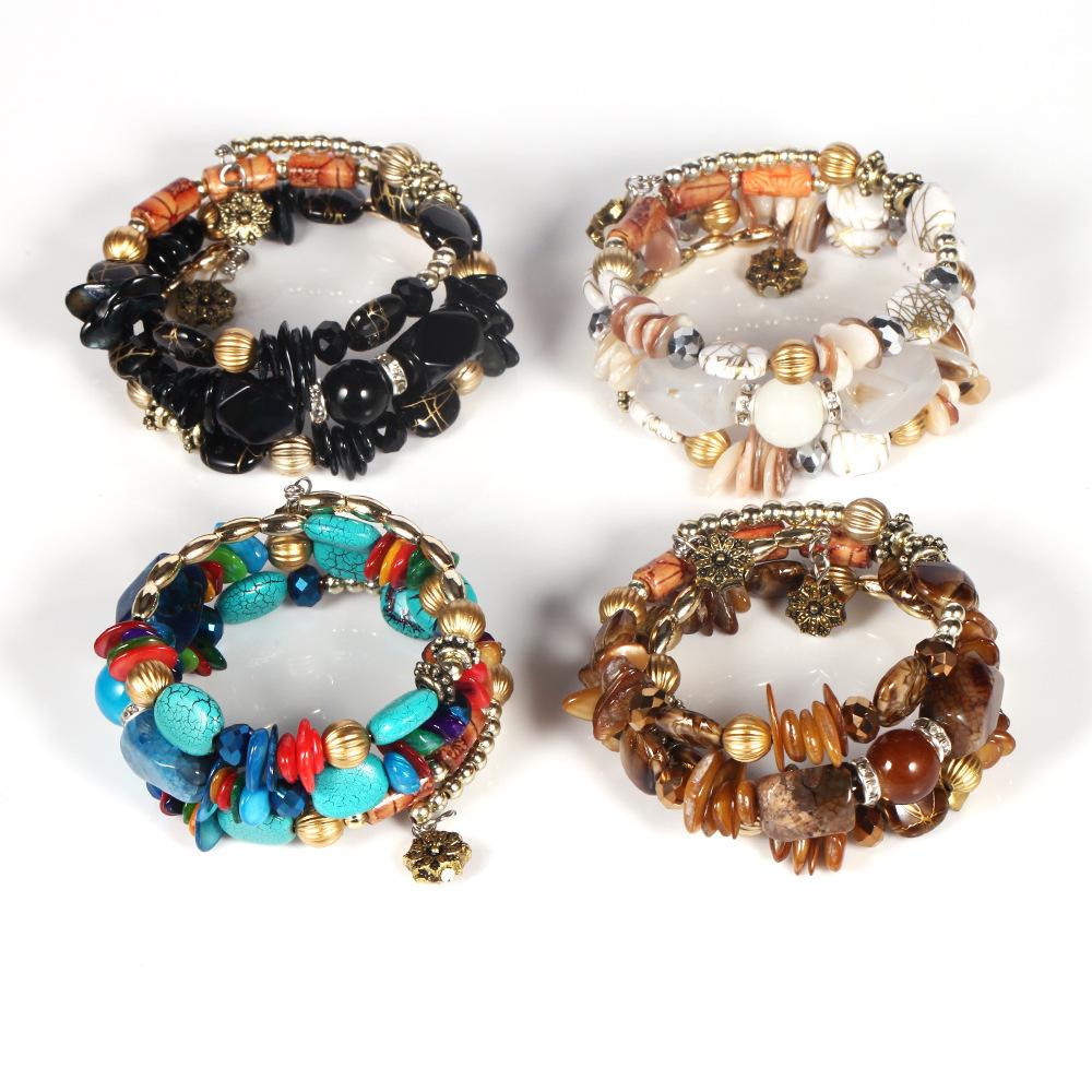 Bohemian Bangle Vintage Turquoises Beads Chain Bracelet for Women Jewelry Gift