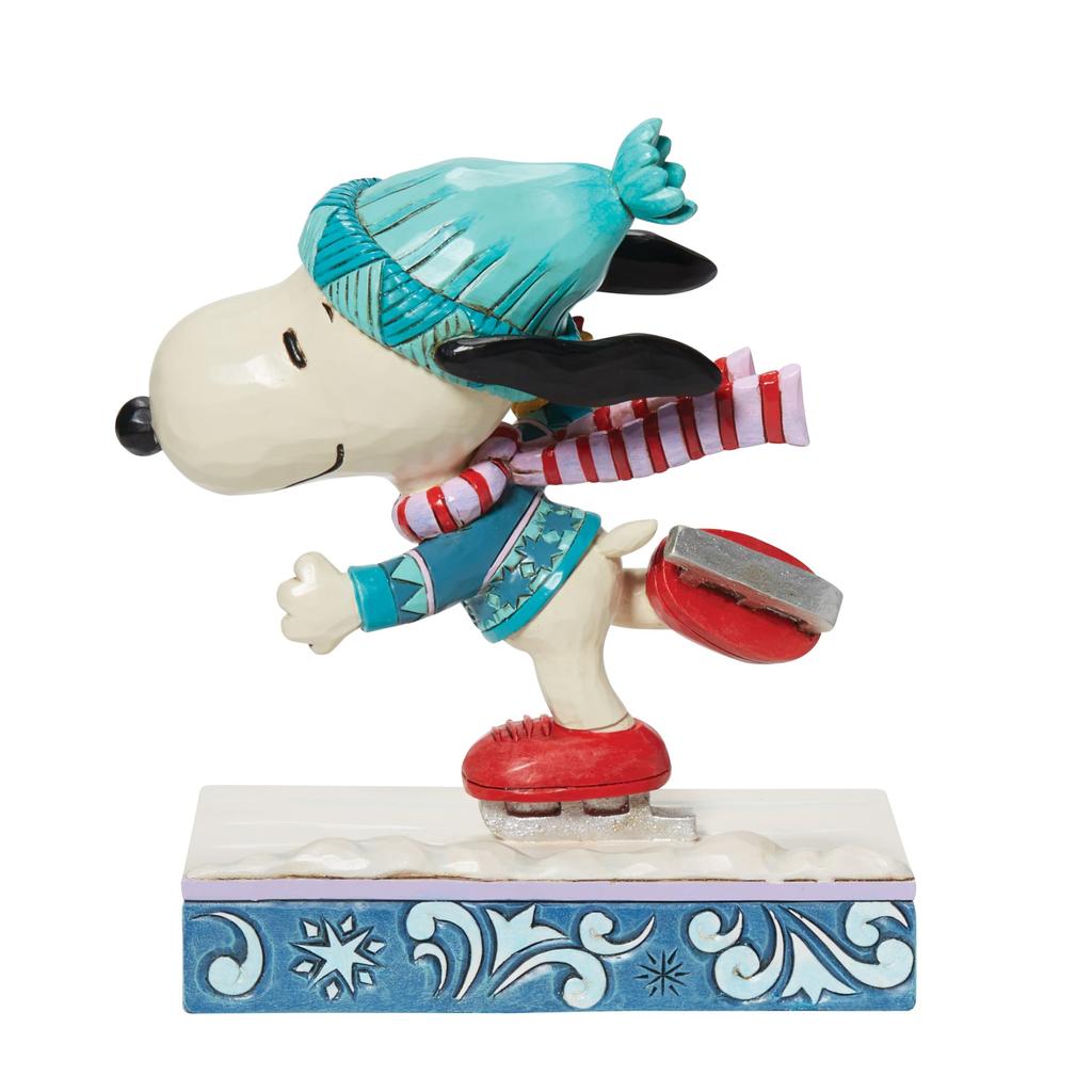 Enesco Peanuts by Jim Shore Snoopy and Woodstock Ice Skating Figure 6013050 6.25" Multicolor,