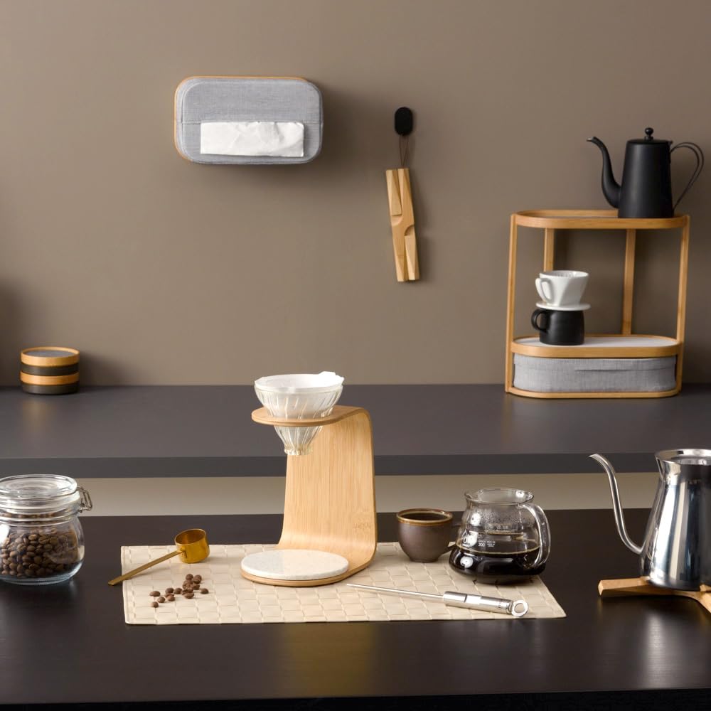 GUDEE TRIVI Coffee Drip Stand, 1-4 Cups, Bamboo, GudeeLife