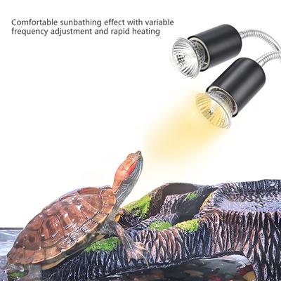 Double Head Heat Lamp Holder 360°Revolving Sun Back Lamp Amphibian Lizard Turtle Ceramic Lamp Holder Crawling Pet Heating Lamp