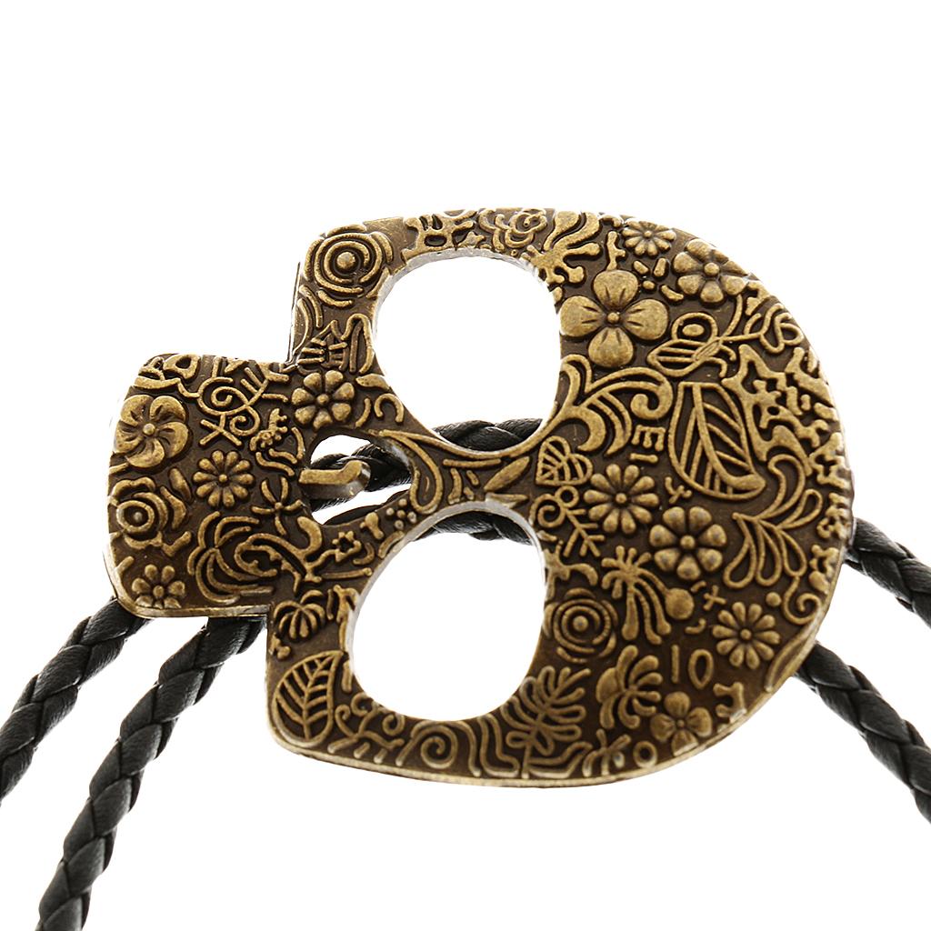 Skeleton Head Personality Bolo Tie Stickpin Shirt Tie Mens Fashion Western Bolo Tie Collar Rope Fashion Tribe Ornaments