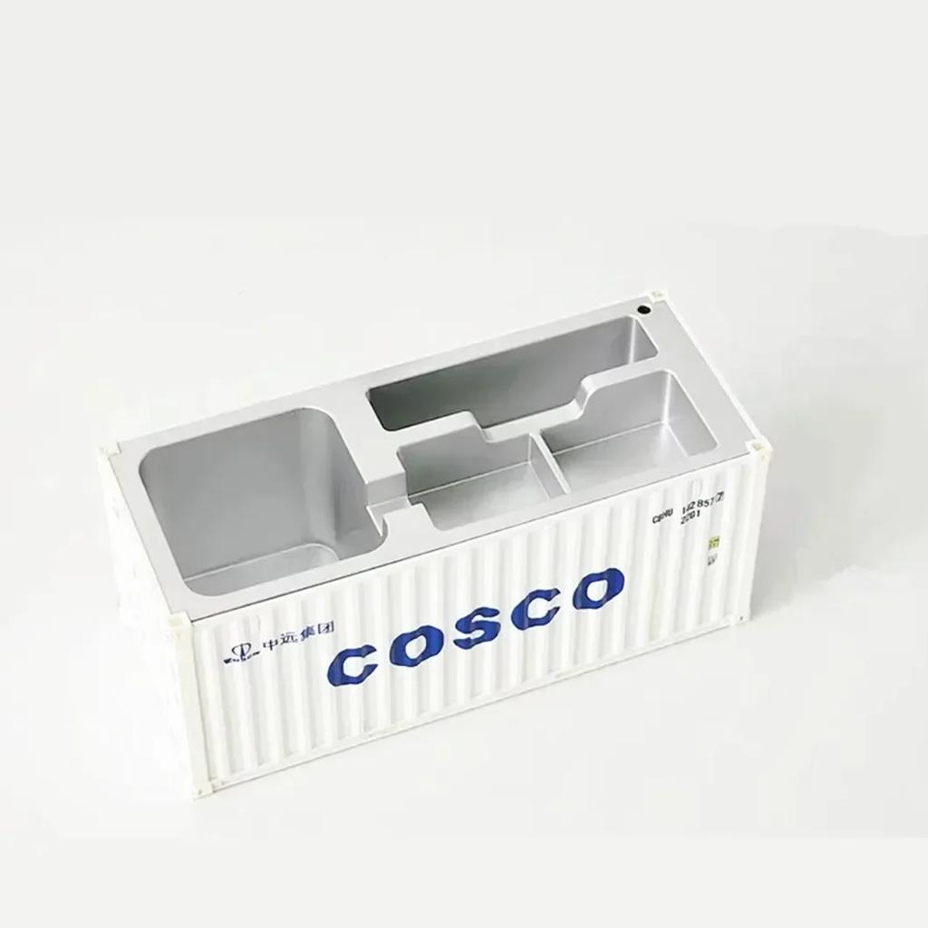 Customizable Model Shipping Container Pen Holder Artistic Storage Box Present Idea For Workspace Supplies And Stationery