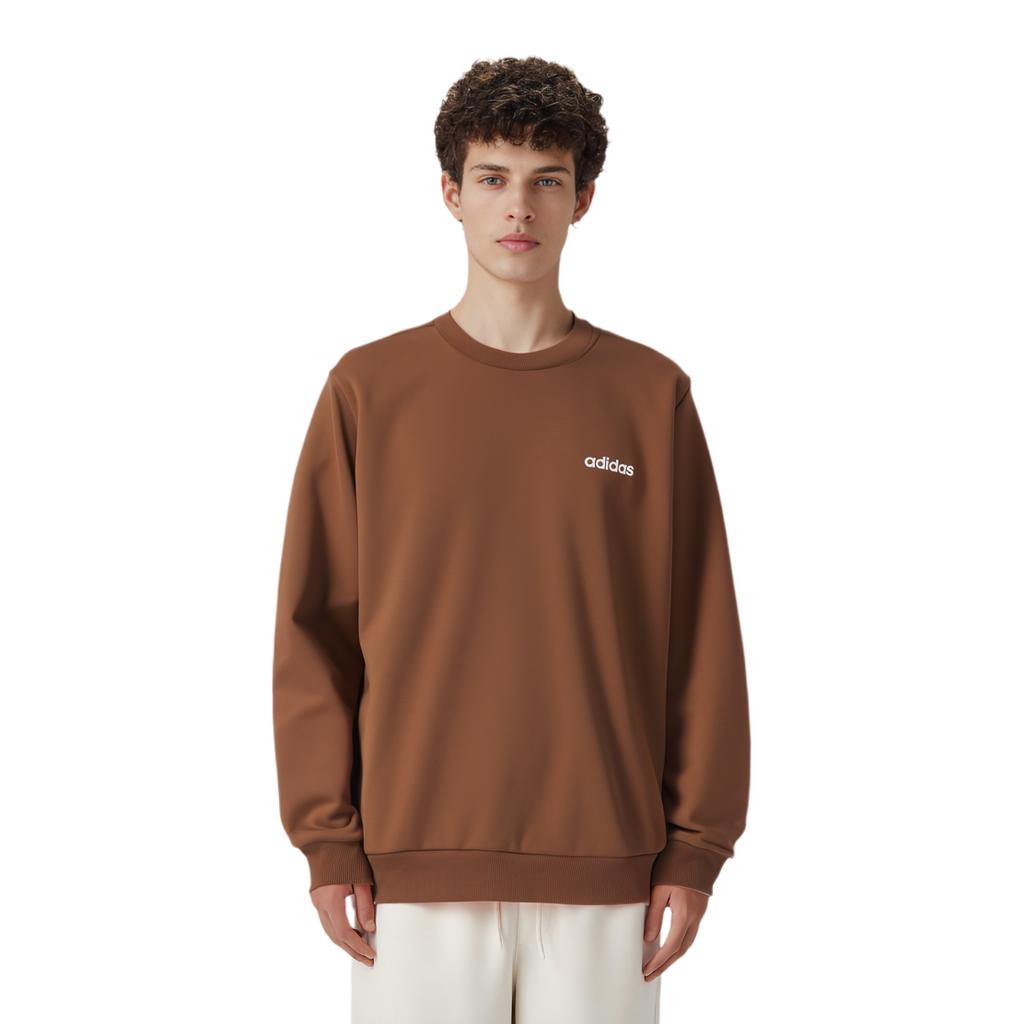 adidas Brand Logo Letter Thickened And Fleece Lined Comfortable Crew Neck Long Sleeved Pullover Sweatshirt Men's JX9402