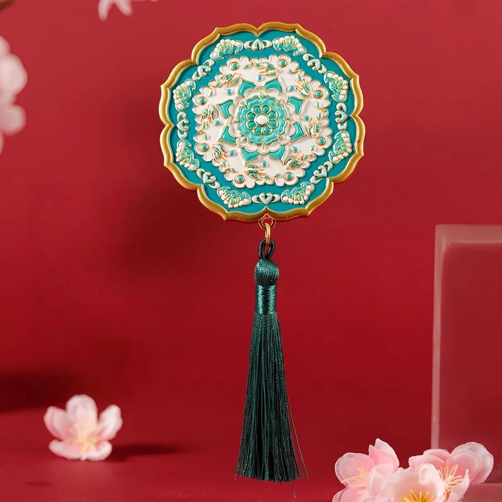 Handspiegel für Make-up für Frauen Kreativer chinesischer Stil Quasten-Spiegel Luxuriöse Geschenkbox Feiertagsgeschenk für Frauen Make-up-Spiegel