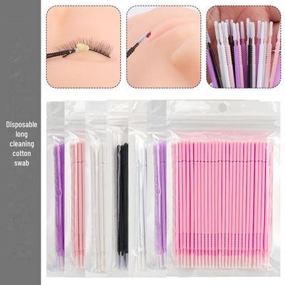 Disposable Eyelash Cleaning Swabs - Spiral Cotton Swab and Micro Brush Combo